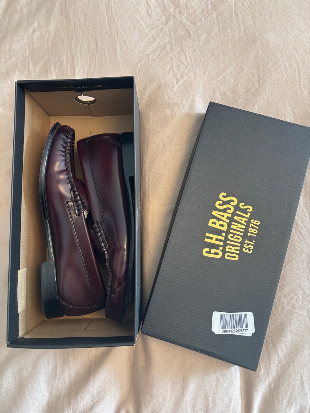 G.H. Bass Weejuns Whitney Penny Loafers Wine Burgundy Size 8.5 with Box - Picture 6 of 6